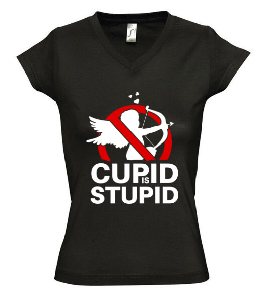 Női V nyakú póló