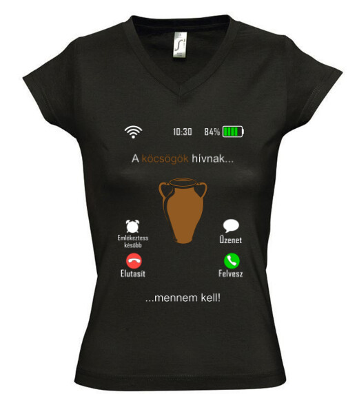 Női V nyakú póló