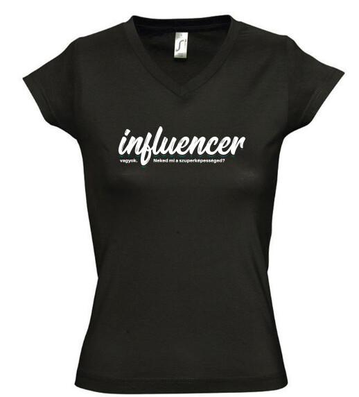 Női V nyakú póló