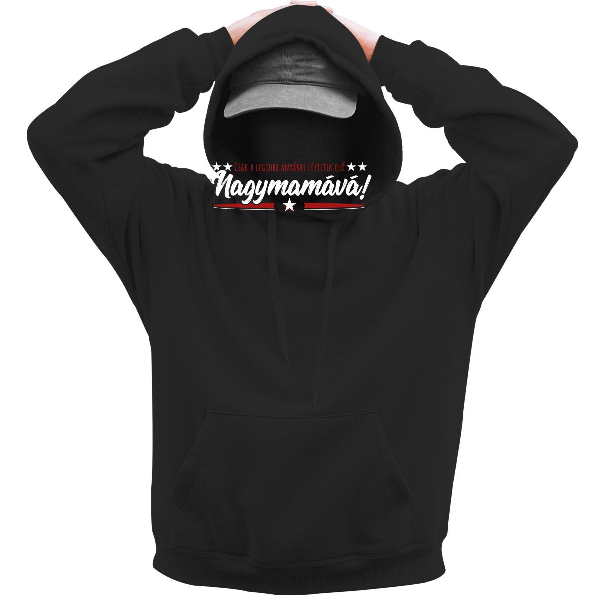 Kapucnis belebújós pulóver