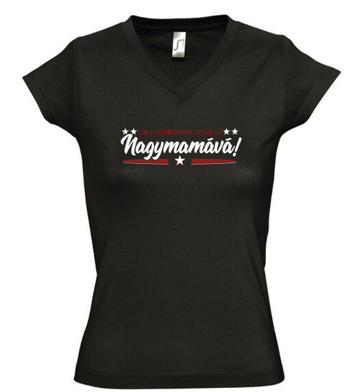 Női V nyakú póló