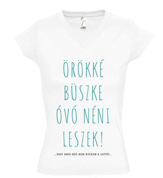 Női V nyakú póló