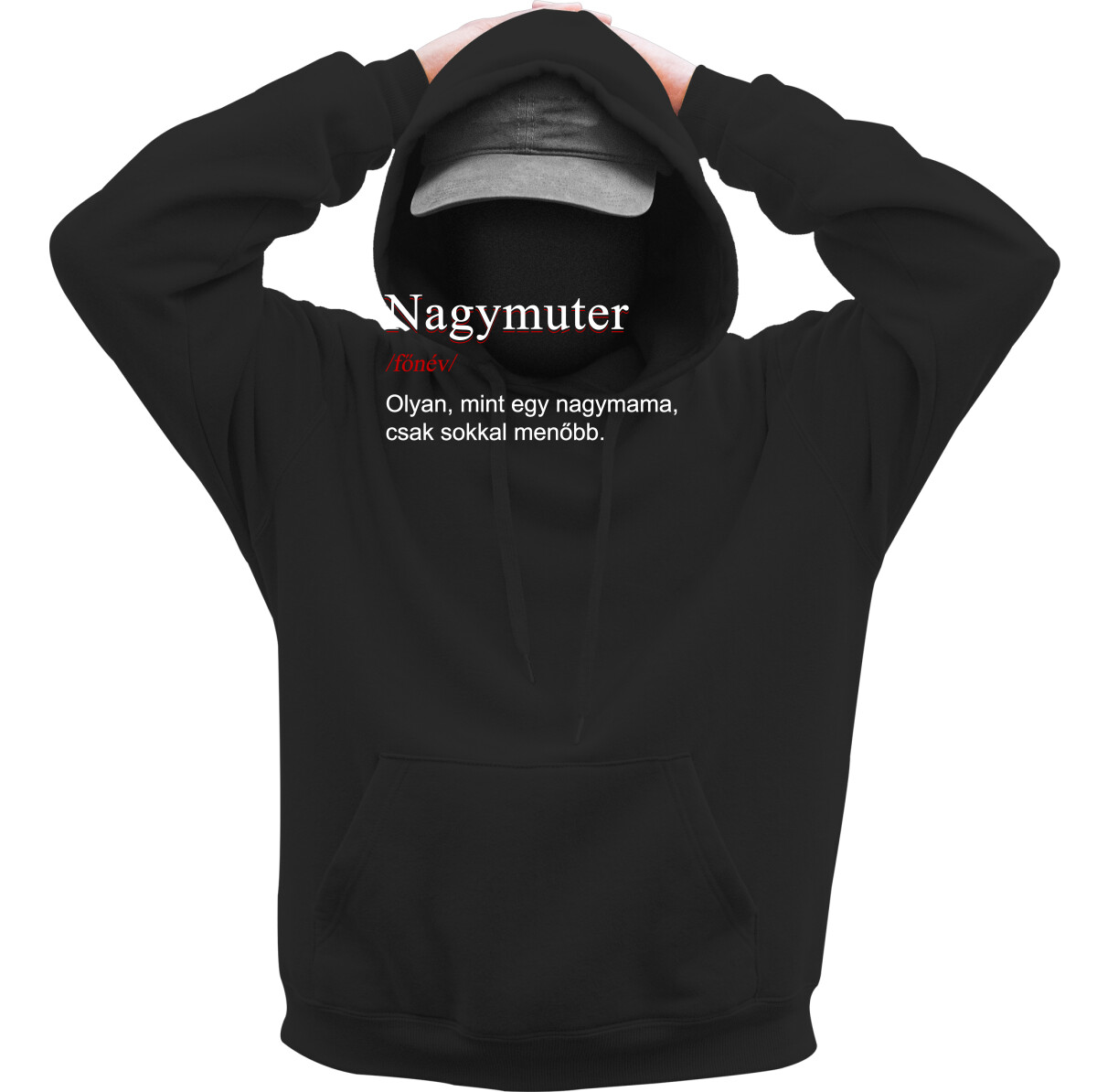 Kapucnis belebújós pulóver