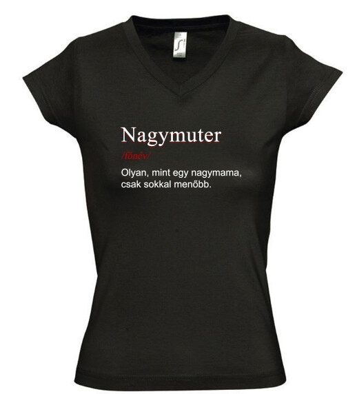 Női V nyakú póló