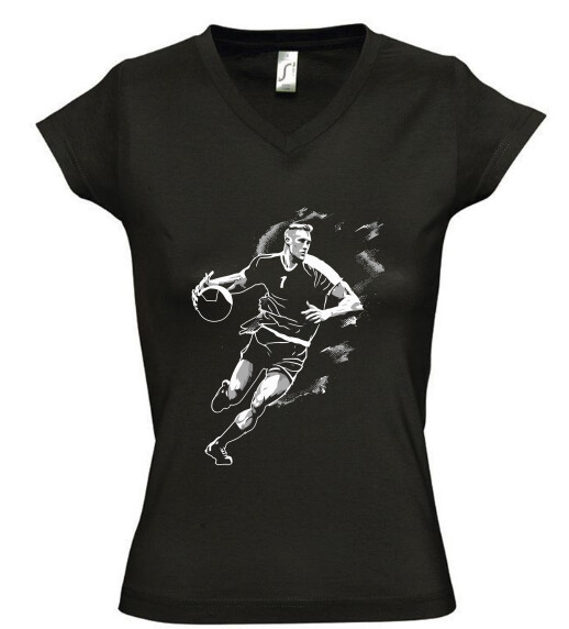 Női V nyakú póló