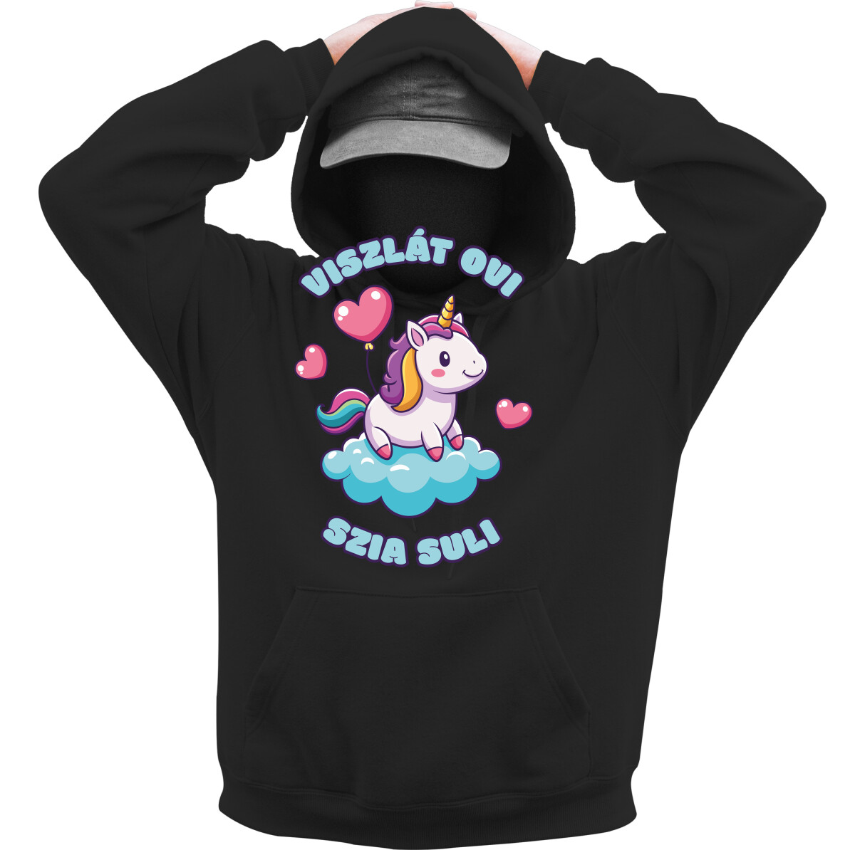 Kapucnis belebújós pulóver