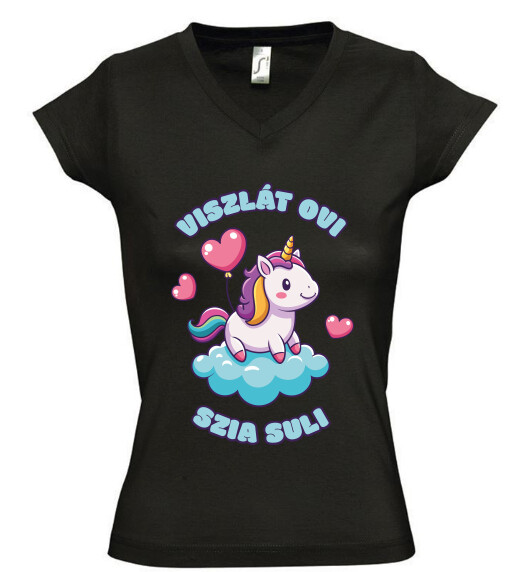 Női V nyakú póló