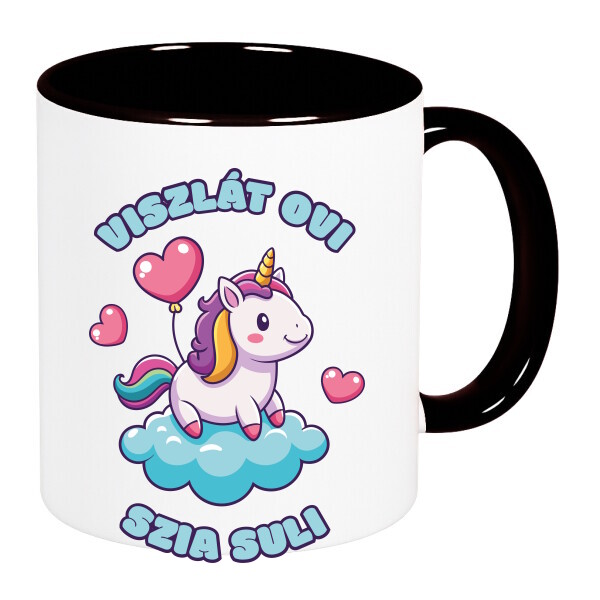 Színes fülű és belsejű bögre