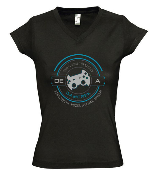 Női V nyakú póló