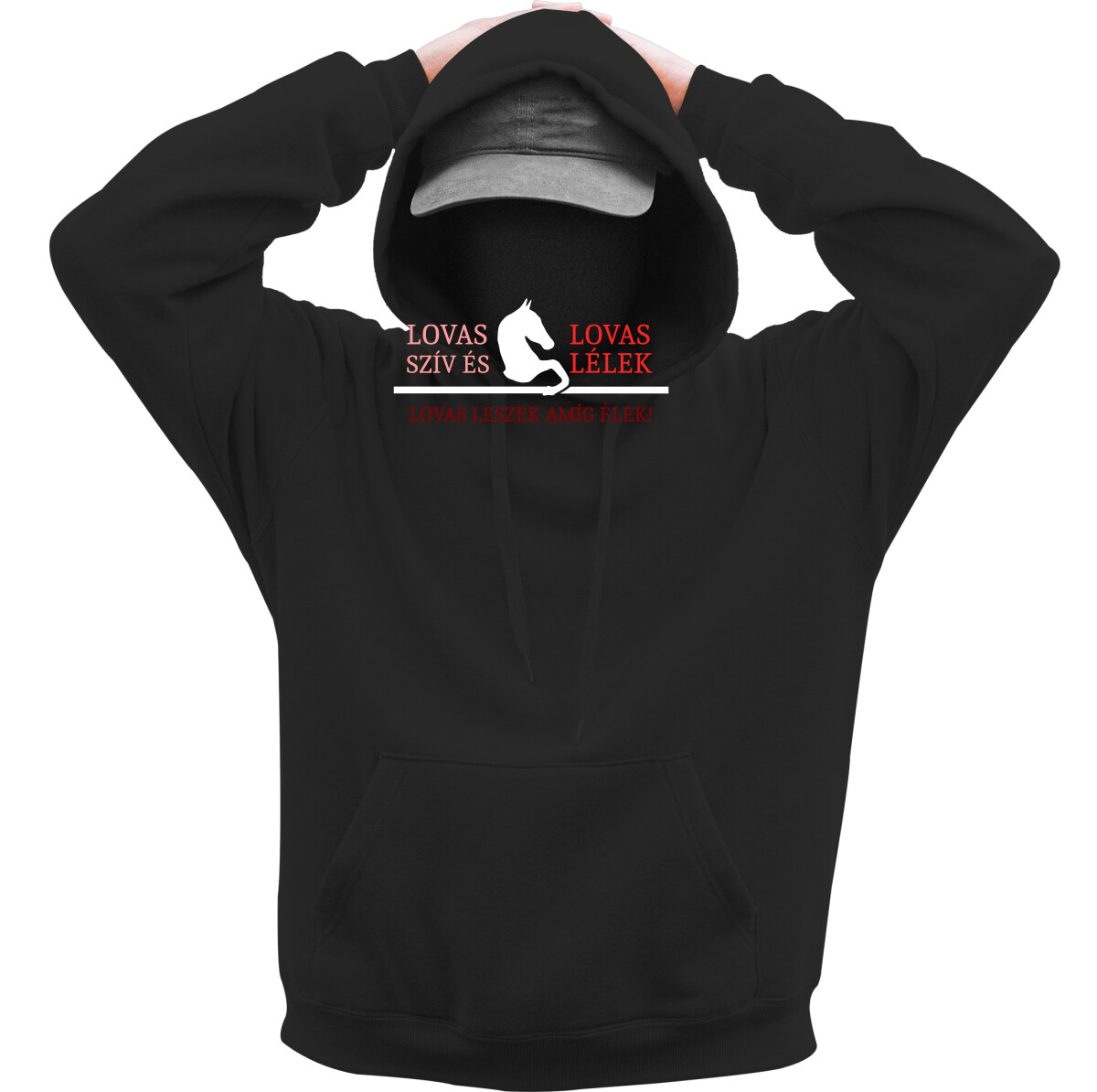 Kapucnis belebújós pulóver