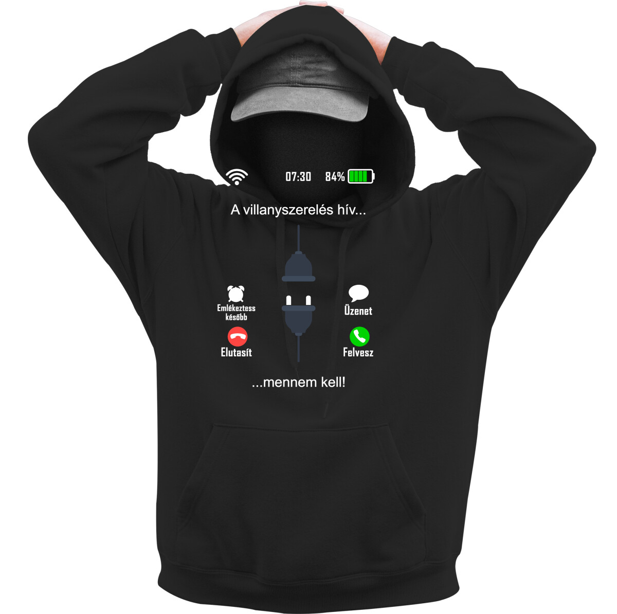 Kapucnis belebújós pulóver