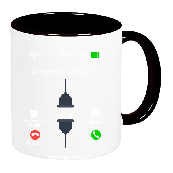 Színes fülű és belsejű bögre