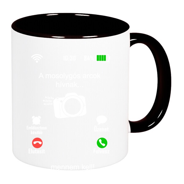 Színes fülű és belsejű bögre