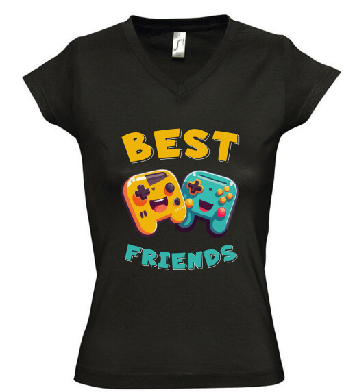 Női V nyakú póló