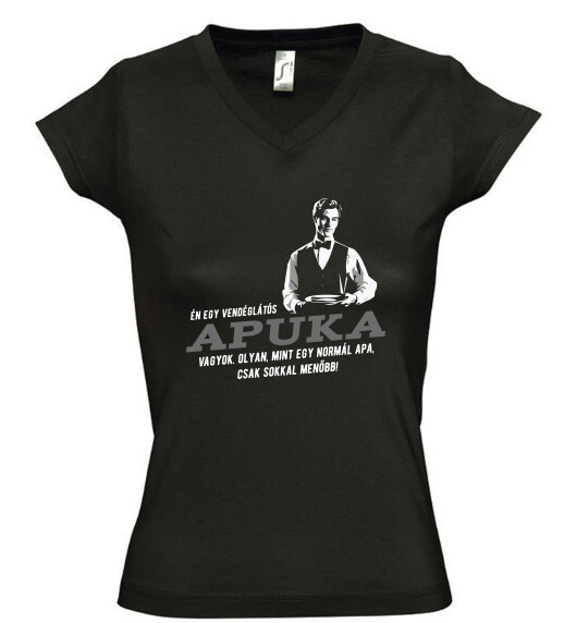 Női V nyakú póló