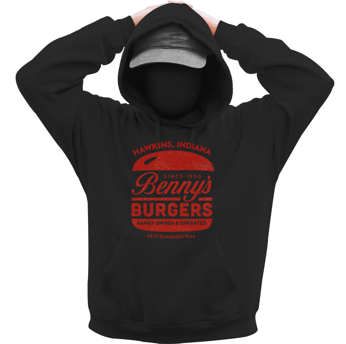 Kapucnis belebújós pulóver