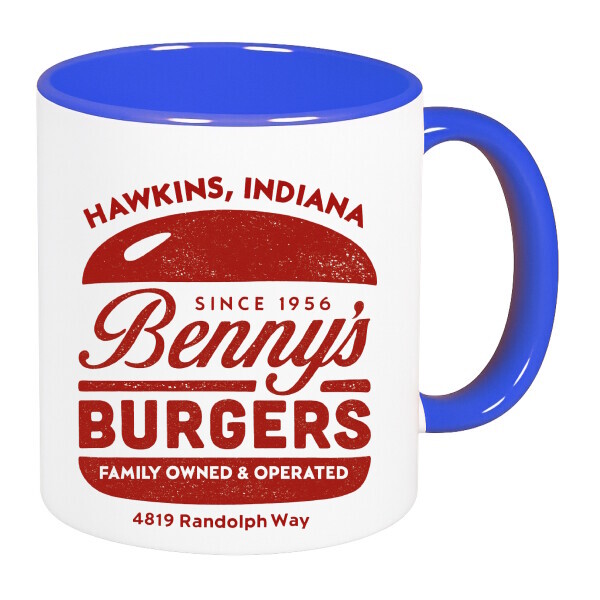 Színes fülű és belsejű bögre