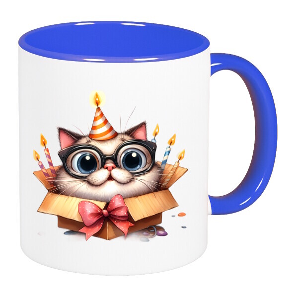 Színes fülű és belsejű bögre