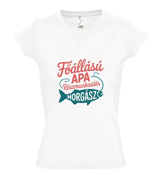 Női V nyakú póló