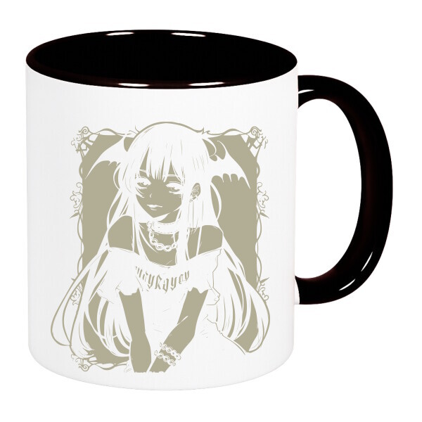 Színes fülű és belsejű bögre