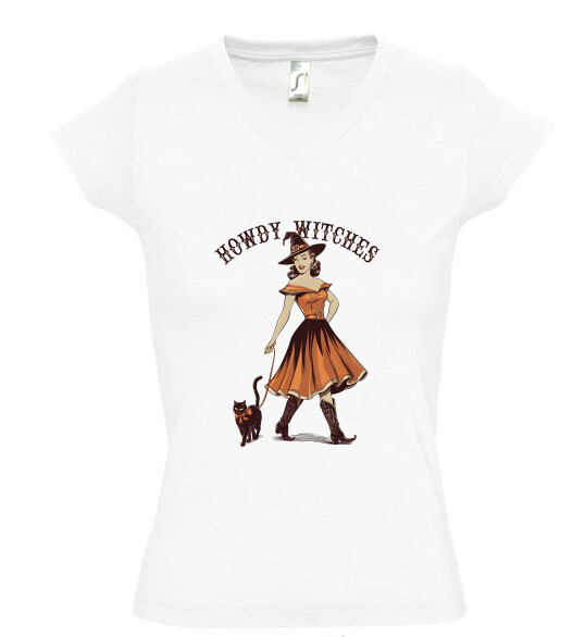 Női V nyakú póló