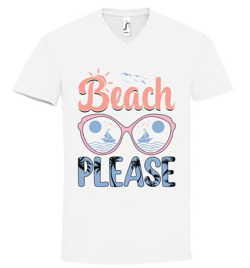 Unisex V nyakú póló