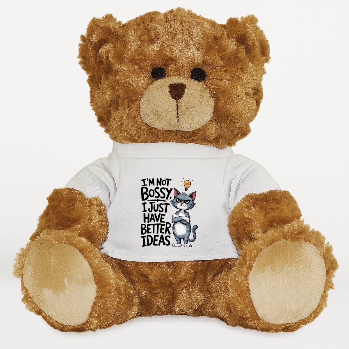 Plüssmaci egyedi pólóval