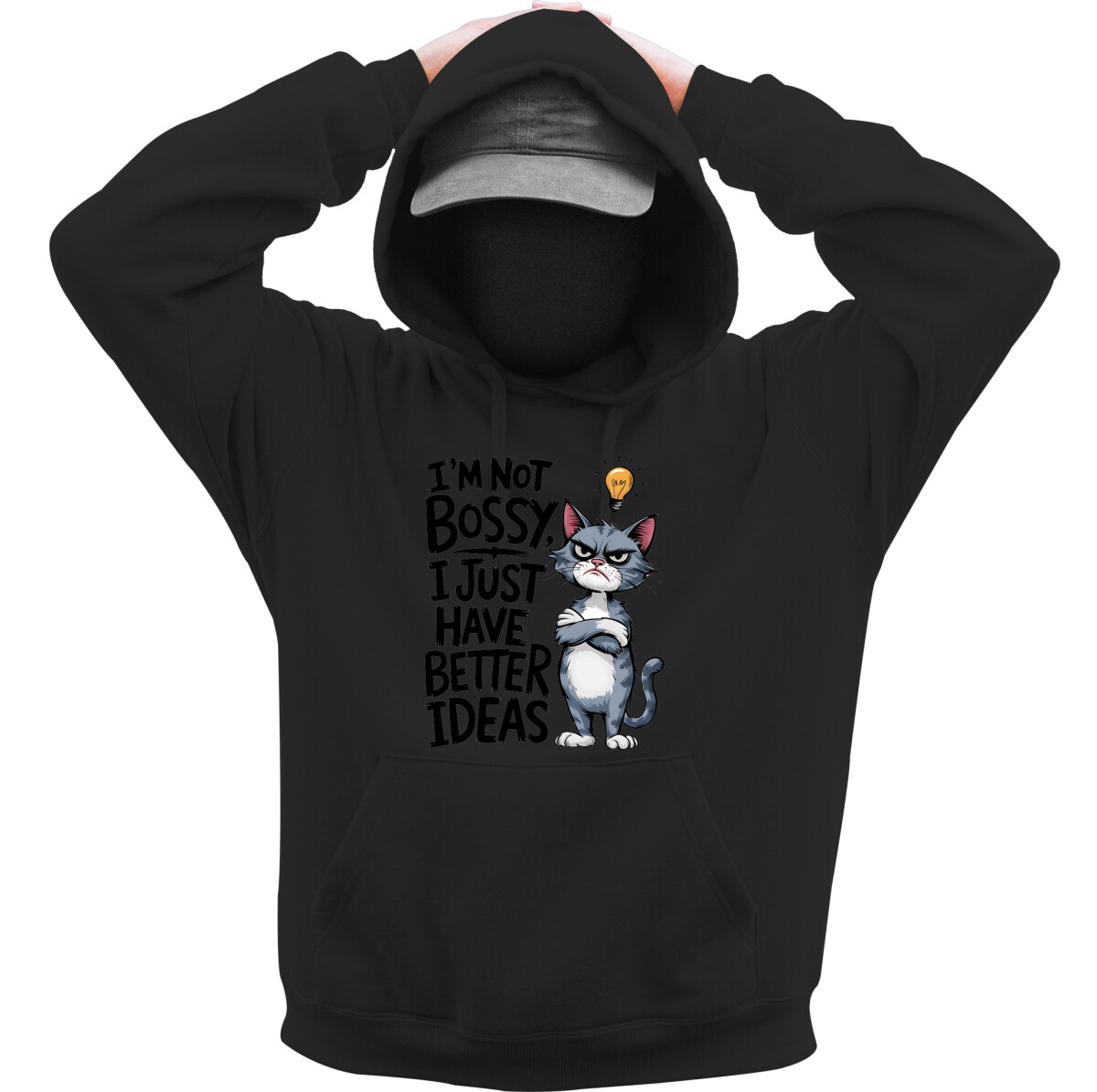 Kapucnis belebújós pulóver