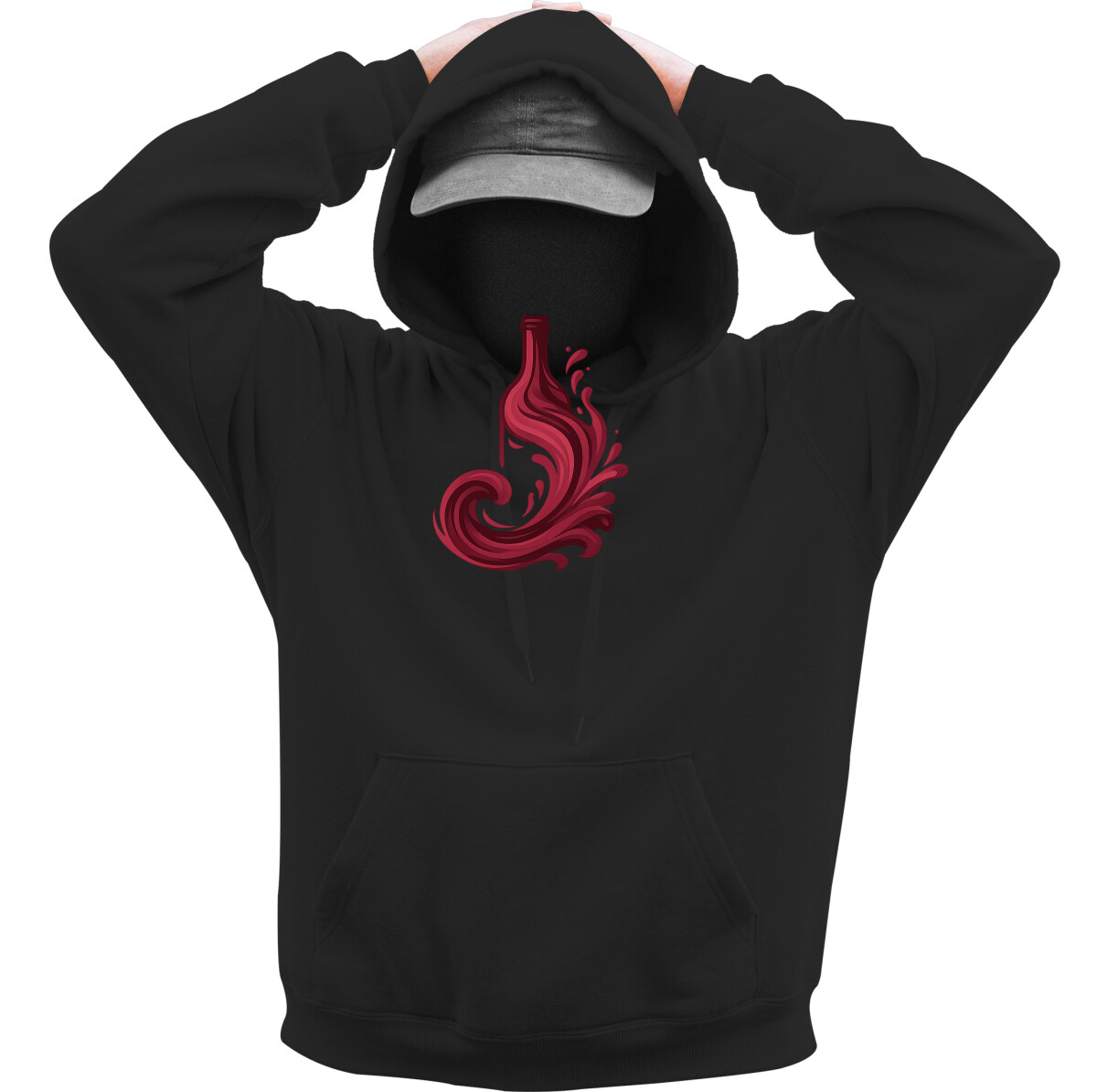 Kapucnis belebújós pulóver