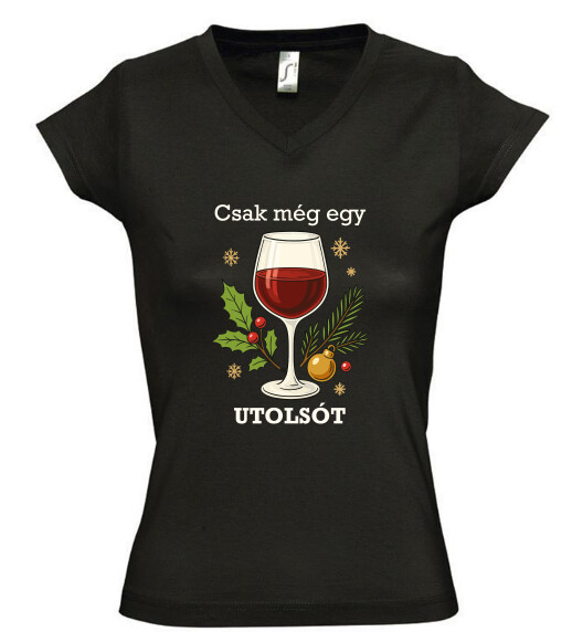 Női V nyakú póló