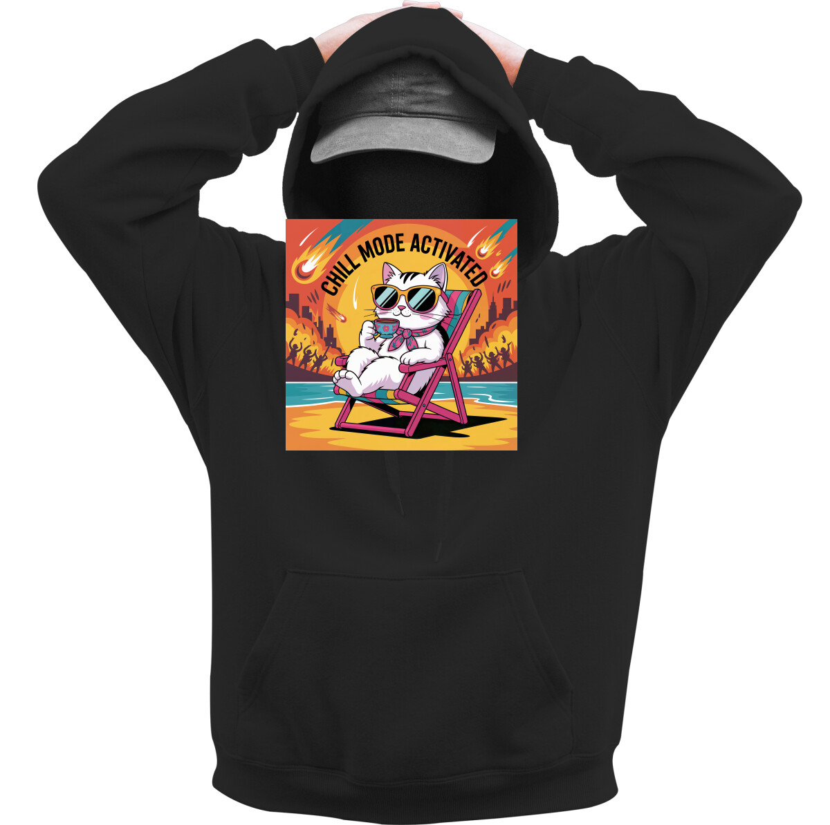 Kapucnis belebújós pulóver