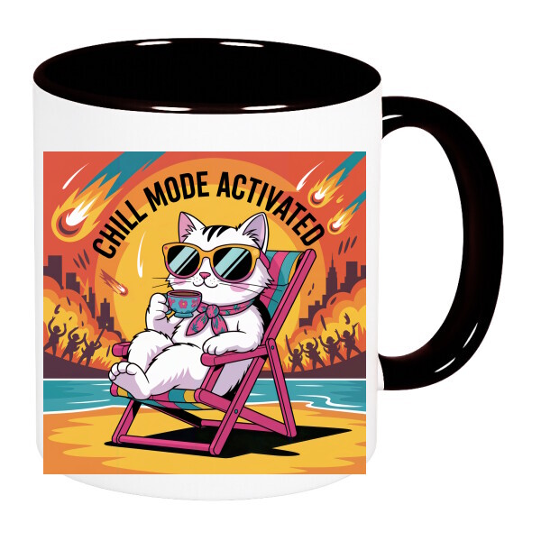 Színes fülű és belsejű bögre