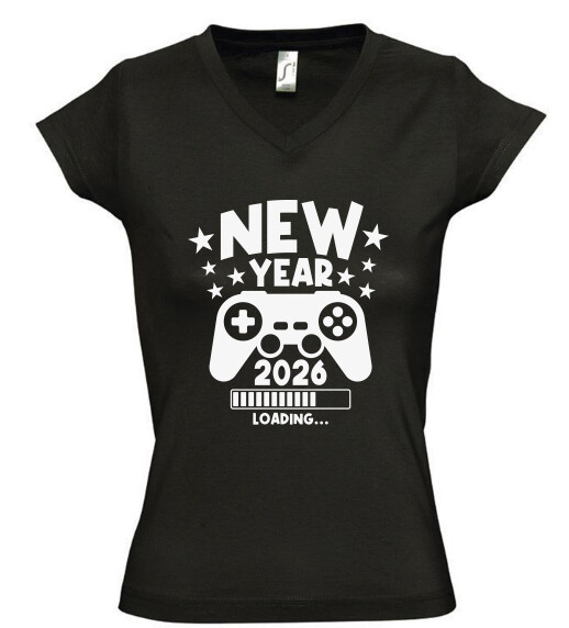 Női V nyakú póló