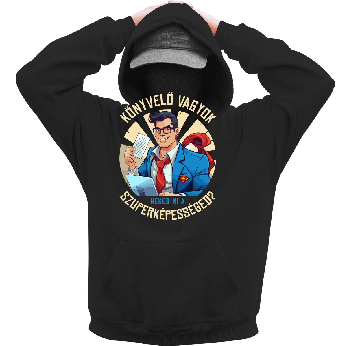 Kapucnis belebújós pulóver