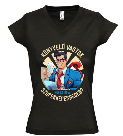 Női V nyakú póló