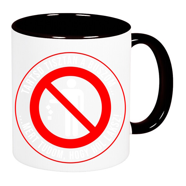 Színes fülű és belsejű bögre