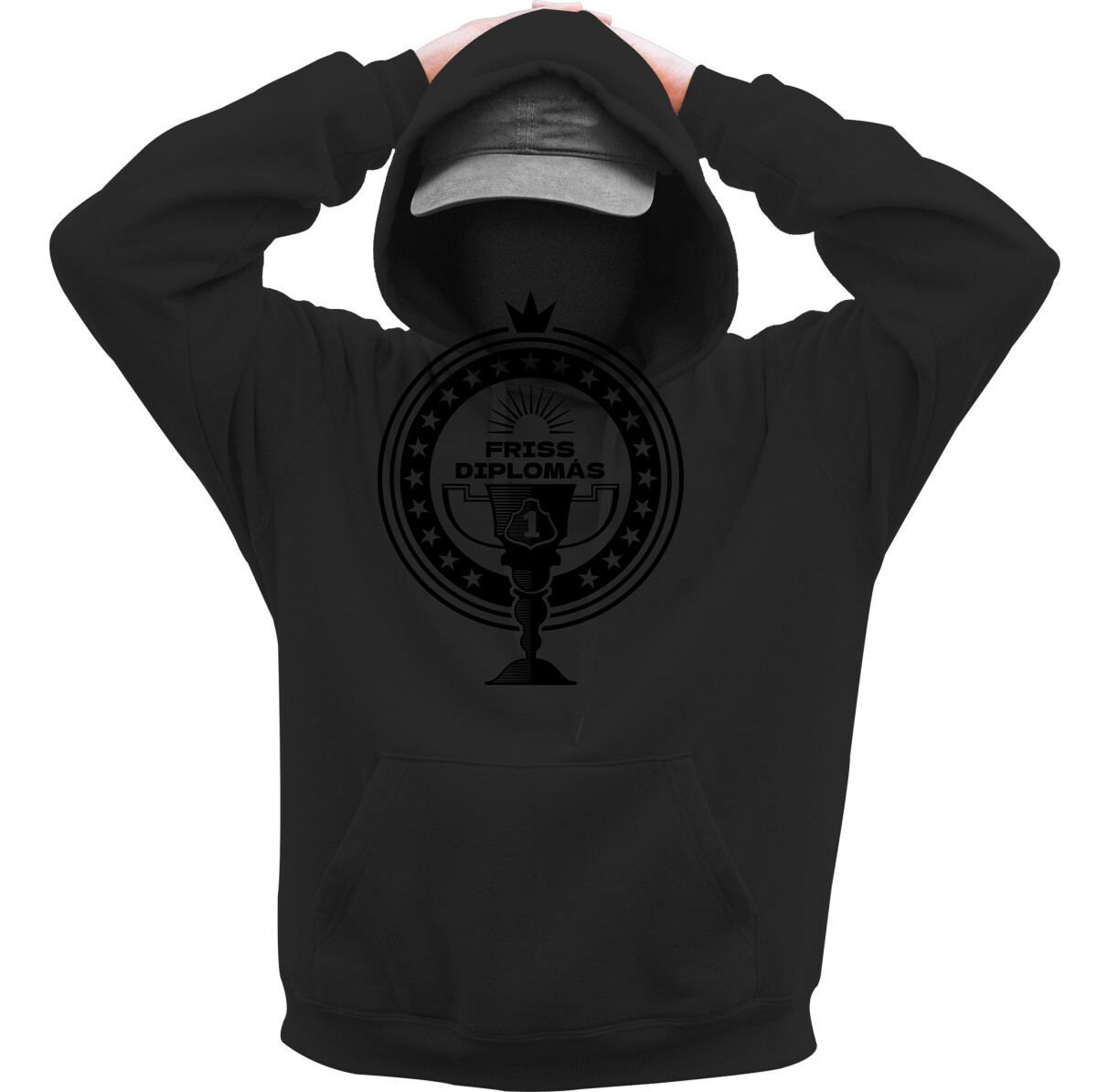 Kapucnis belebújós pulóver