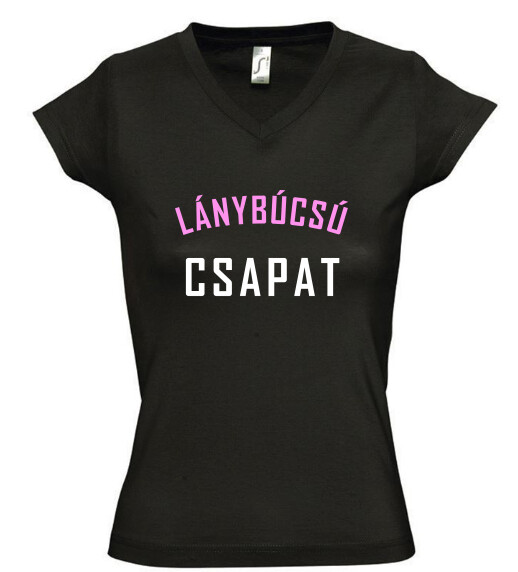 Női V nyakú póló