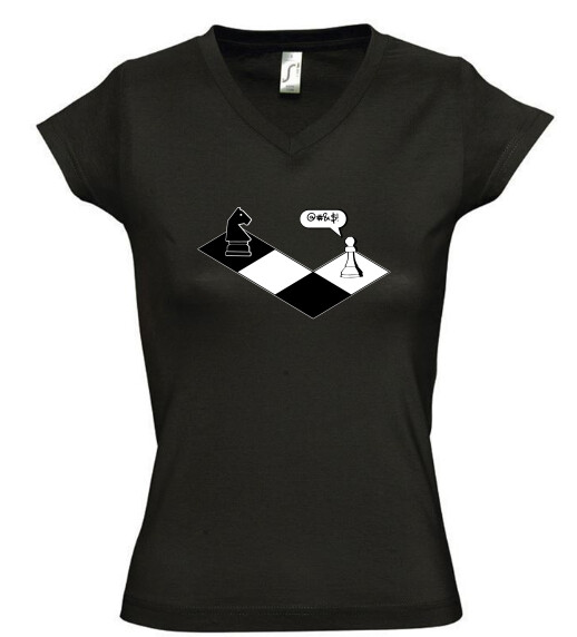 Női V nyakú póló