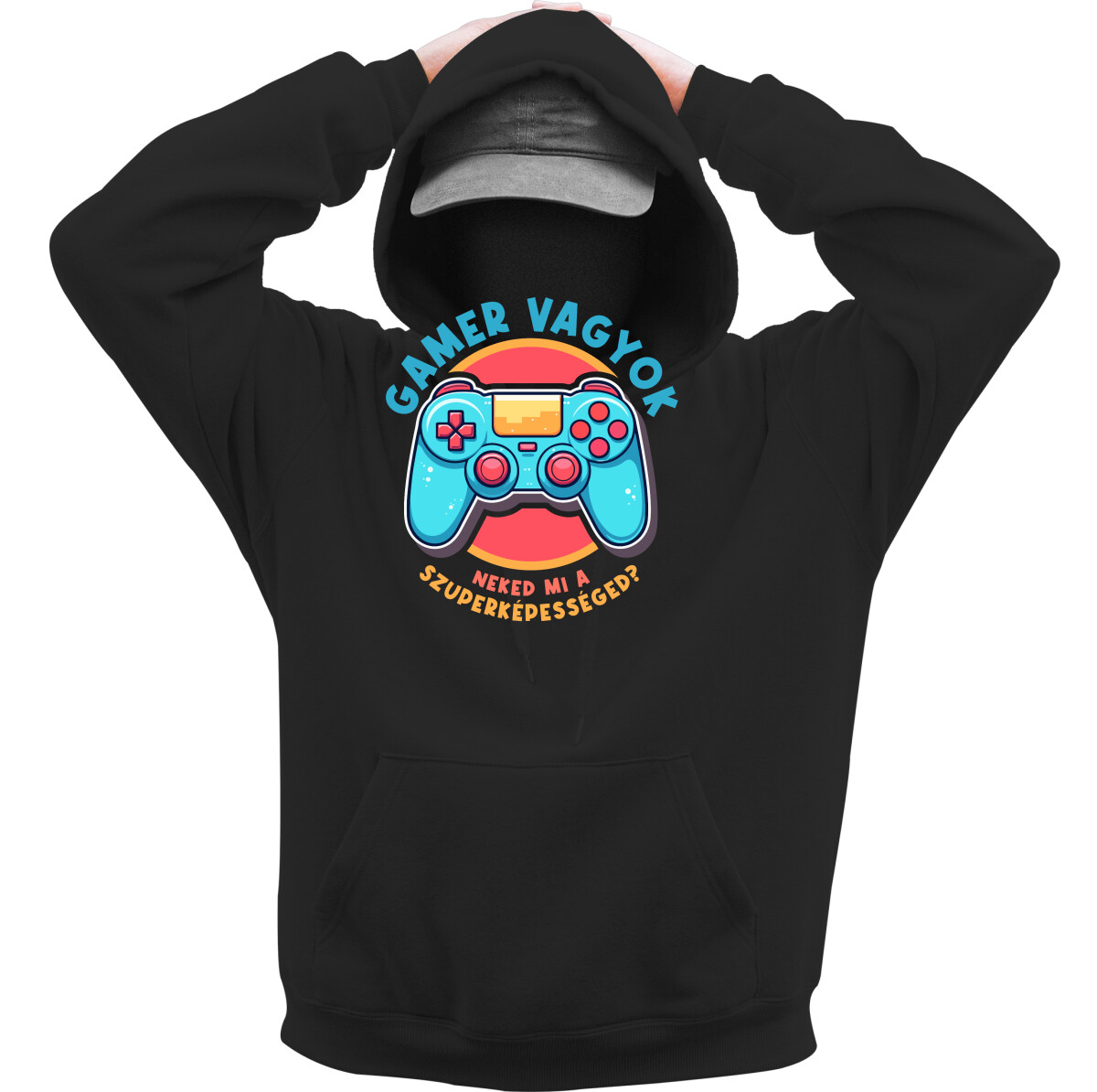 Kapucnis belebújós pulóver