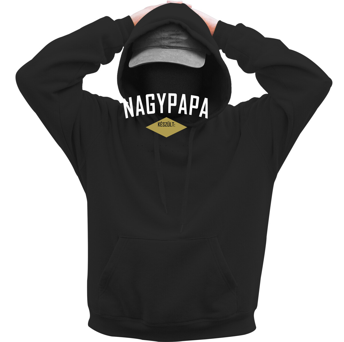 Kapucnis belebújós pulóver