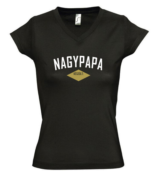 Női V nyakú póló