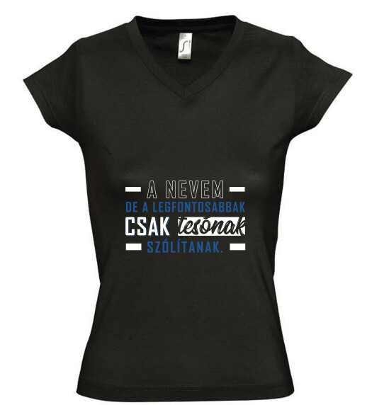 Női V nyakú póló
