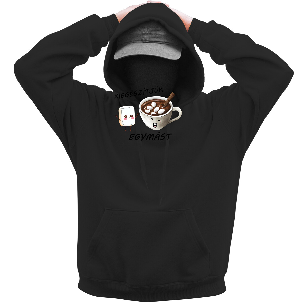 Kapucnis belebújós pulóver