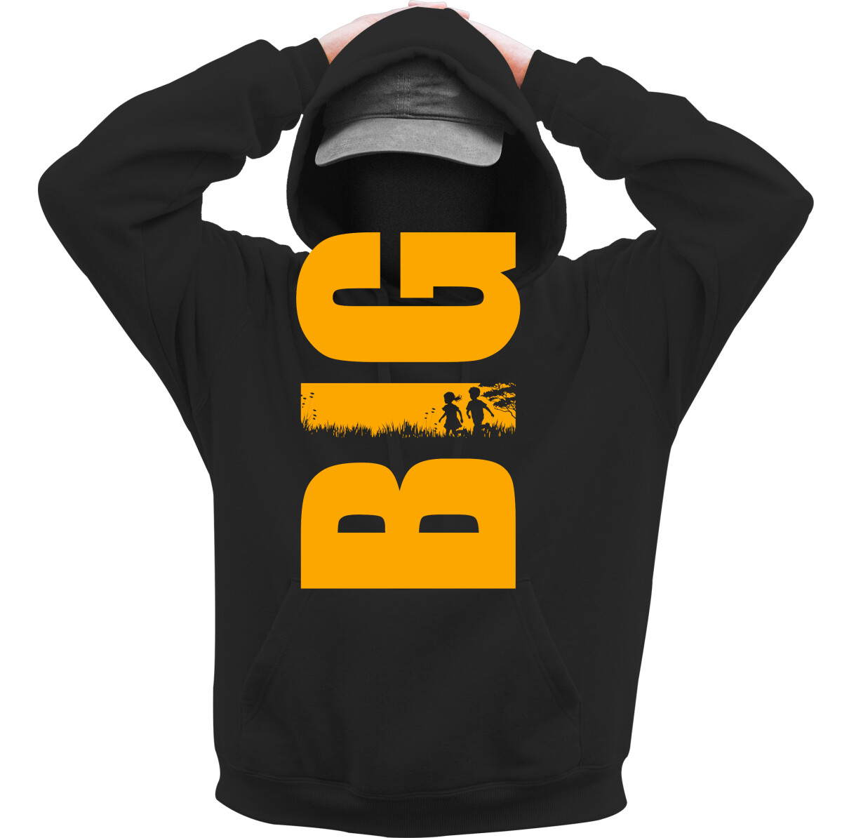 Kapucnis belebújós pulóver