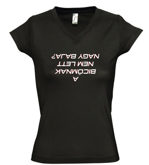 Női V nyakú póló