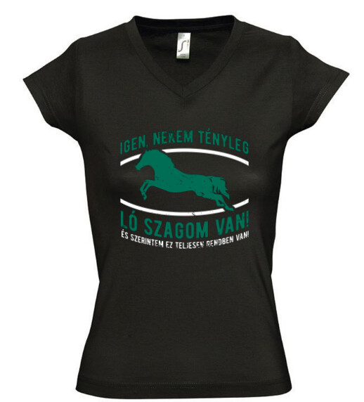 Női V nyakú póló