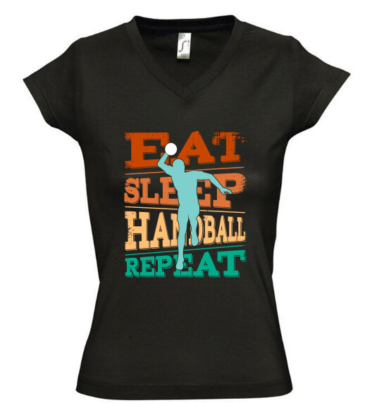 Női V nyakú póló