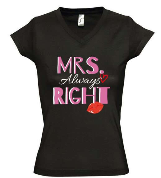 Női V nyakú póló