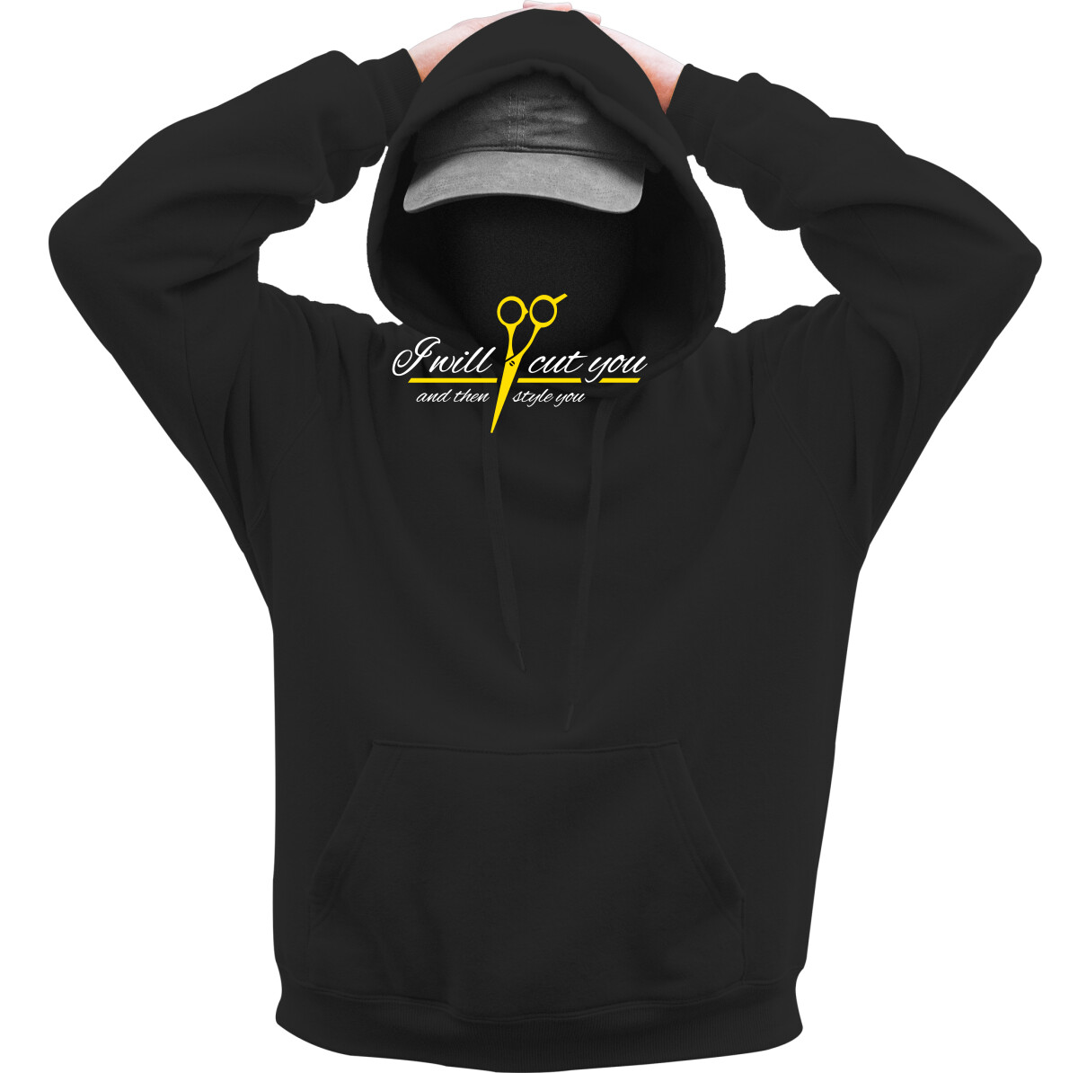 Kapucnis belebújós pulóver